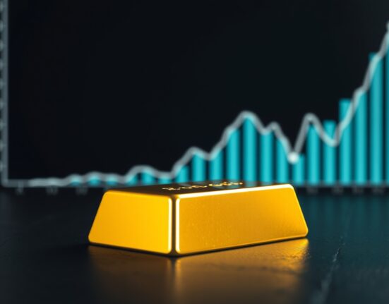 Gold bullion bar representing strong gold prices amid a weakening US dollar and Federal Reserve