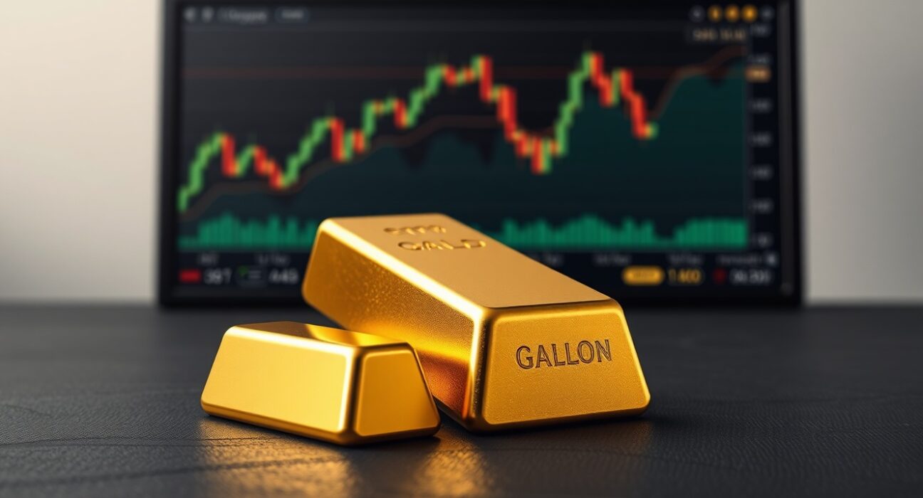 Gold bullion bar representing the struggling gold price amid economic and geopolitical news.