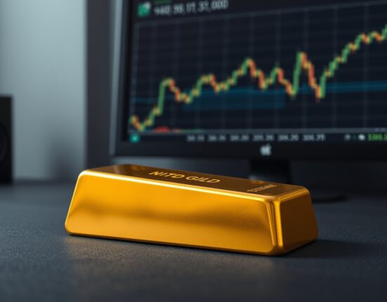 Gold bullion bar representing the stalled price of gold despite a falling US dollar in 2025 markets.