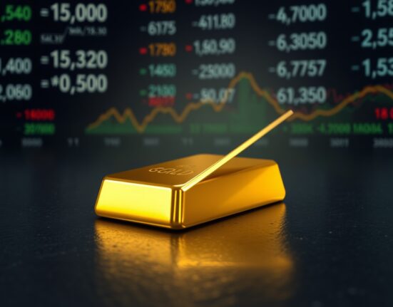 Gold bullion bar representing the surge in gold price as the US dollar weakens.