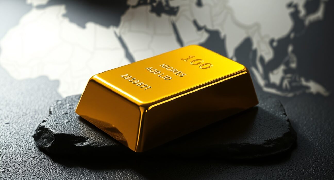 Gold bullion bar representing the surge in gold prices amid geopolitical developments in Iran