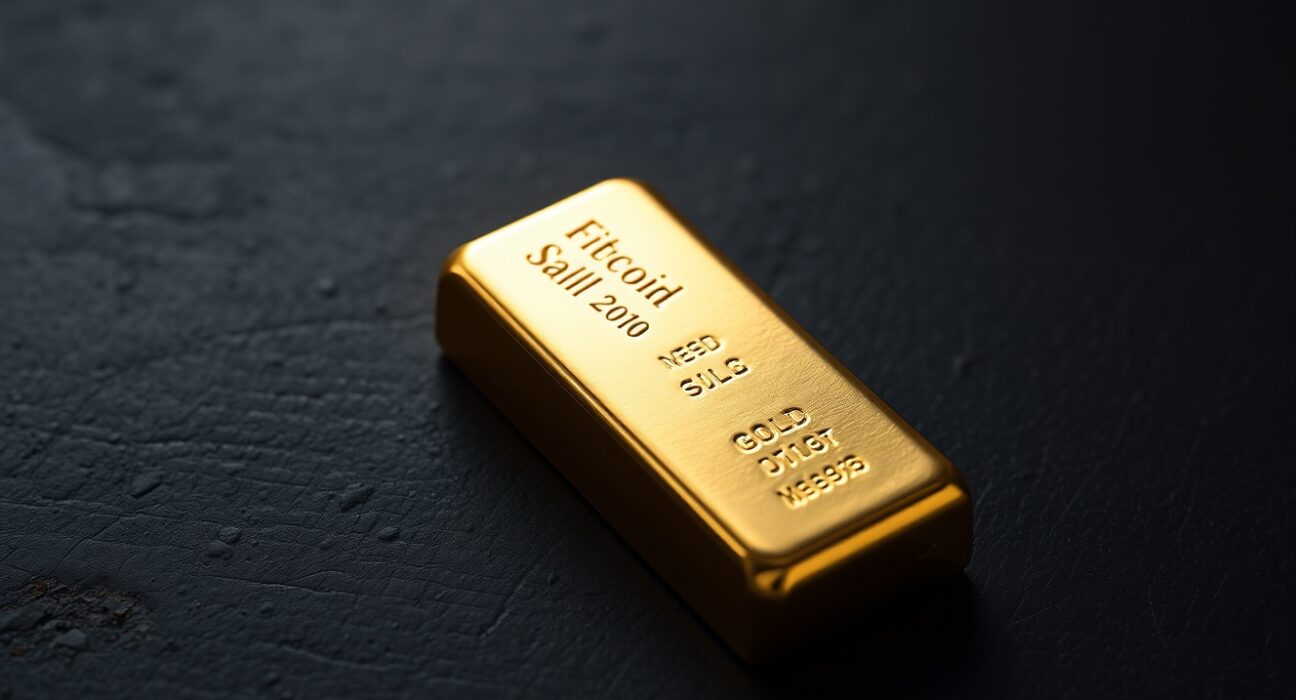 Gold bullion bar representing the surge in gold price above $5,200 per ounce.