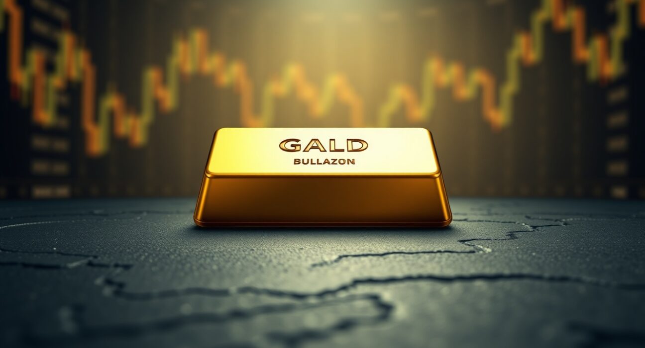 Gold bullion bar representing the historic price surge above $4,800 amid geopolitical news.