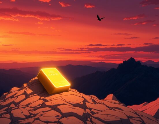 Gold price surge driven by safe-haven demand during Iran conflict, illustrated as precious metal on