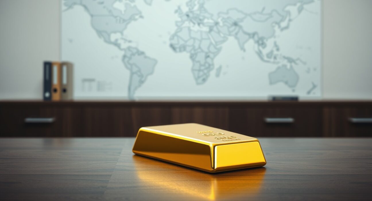 Gold bullion bar representing safe-haven demand during geopolitical uncertainty over Iran ceasefire extension.
