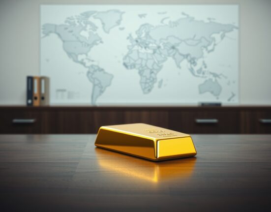 Gold bullion bar representing safe-haven demand during geopolitical uncertainty over Iran ceasefire extension.