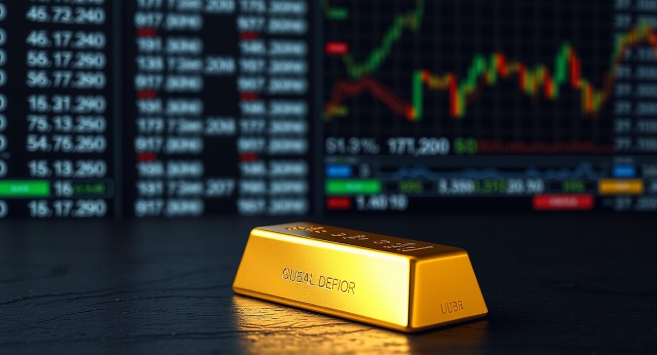 Gold bullion bar representing the market surge following geopolitical news on Iran.