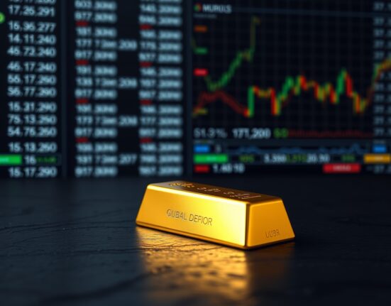 Gold bullion bar representing the market surge following geopolitical news on Iran.