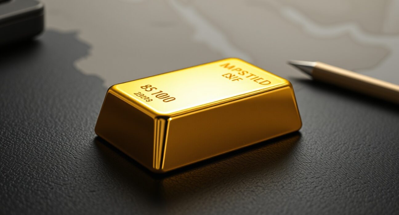 Gold bullion bar representing market stability during US-Iran geopolitical uncertainty.