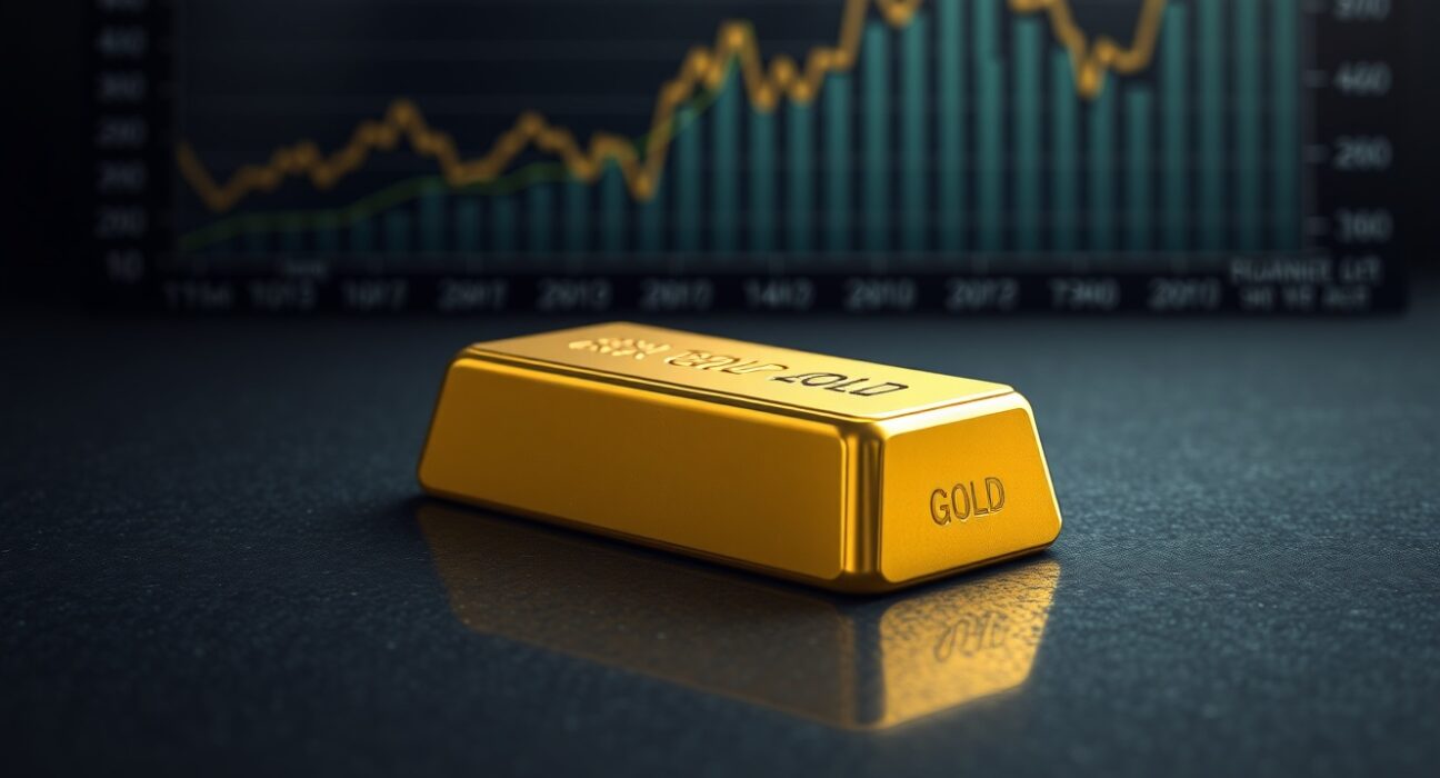Gold bullion bar representing strong gold price performance amid geopolitical shifts.