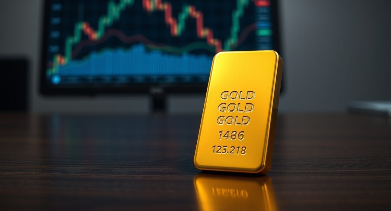 Gold bullion bar representing the steady gold price amid US-Iran diplomacy and Federal Reserve policy shifts.