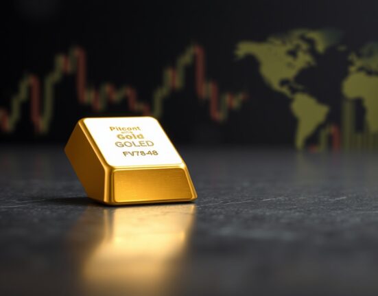 Gold bullion bar representing market stability during US-Iran diplomatic talks.