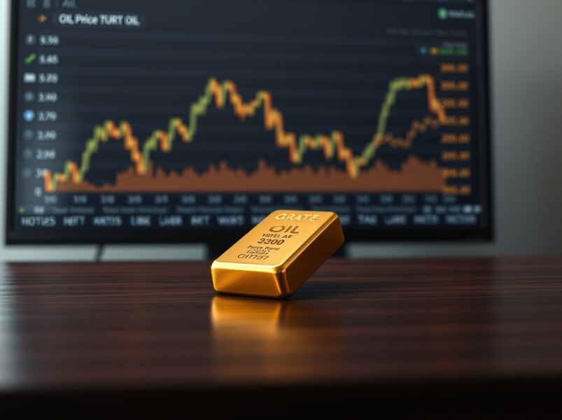 Gold bullion bar representing market stability during US-Iran diplomatic talks and oil price pressures.