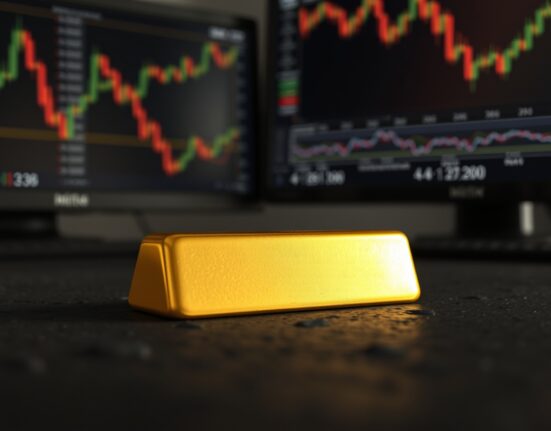 Gold bullion bar representing declining gold price amid central bank policy decisions