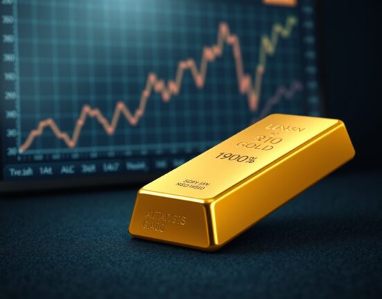 Gold bullion bar representing subdued prices amid high inflation and Federal Reserve policy.