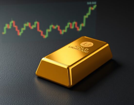 Gold bullion bar representing market price movements amid central bank policy and dollar strength.