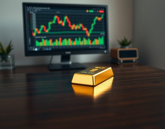 Gold bullion bar representing market stability amid US-Iran geopolitical uncertainty and Federal Reserve data anticipation.