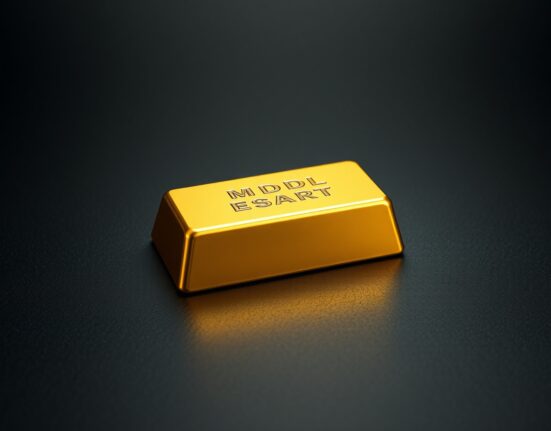 Gold bullion bar representing market stability during US-Iran geopolitical uncertainty and mixed economic data.
