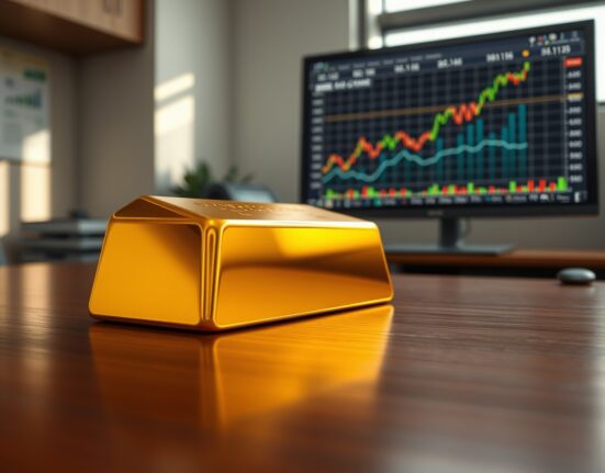 Gold bullion bar representing rising gold prices amid US-Iran diplomatic talks.