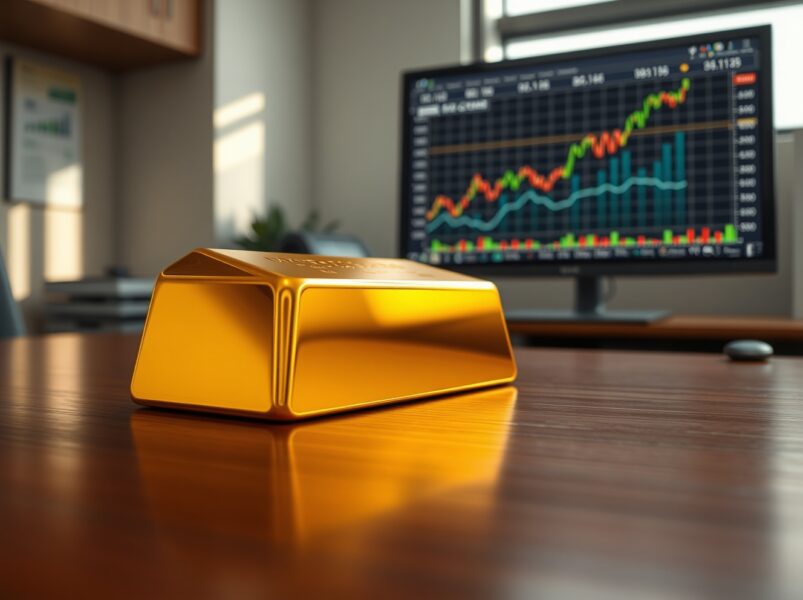 Gold bullion bar representing rising gold prices amid US-Iran diplomatic talks.