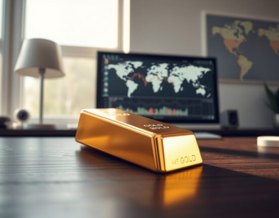 Gold bullion bar representing subdued prices amid US-Iran geopolitical tensions and market caution.