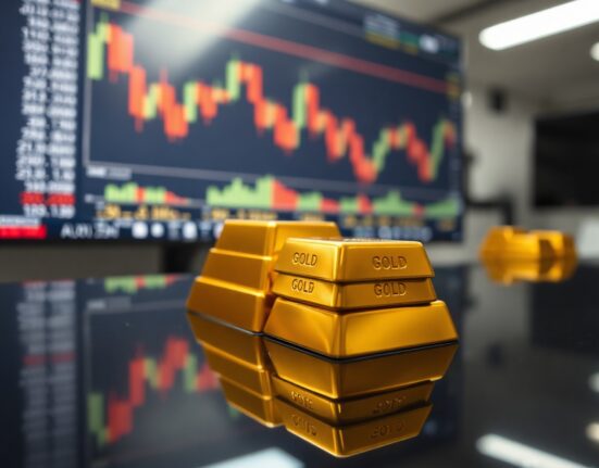 Gold bars reflecting market uncertainty as prices pull back from two-month high