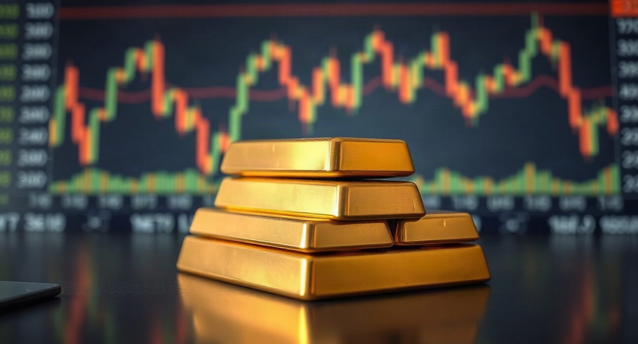 Gold bullion bars stacked, reflecting market rally to $4,600