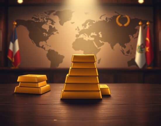 Gold bars stacked on a table symbolizing the ongoing gold rally and price surge toward $4,700 amid USD weakness.