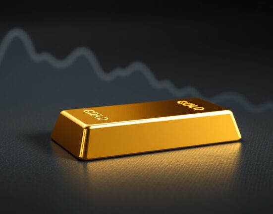 Gold bullion bar representing the market rally amid geopolitical talks and falling yields.