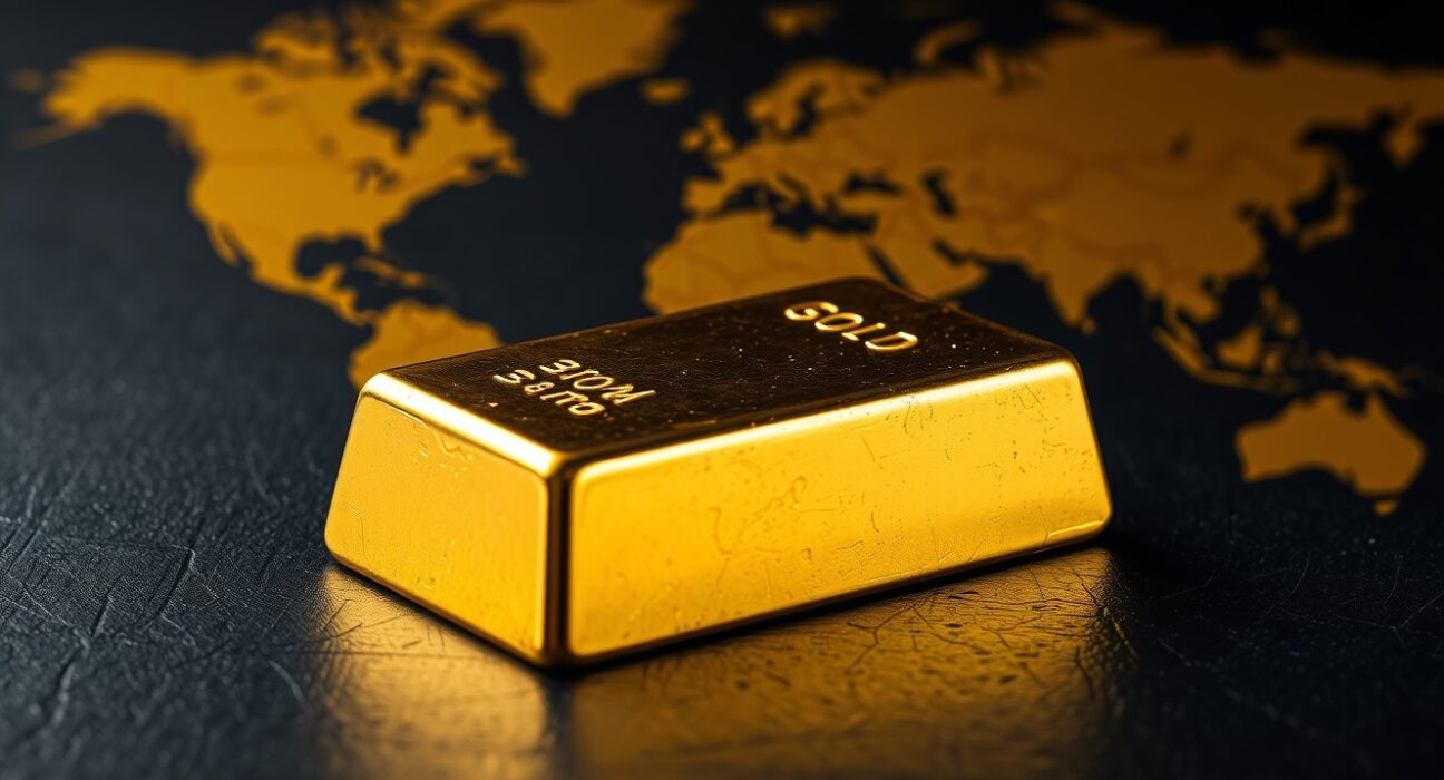 Gold bullion bar representing the market rebound amid geopolitical and currency factors.