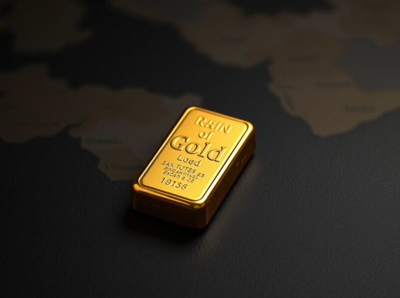 Gold bullion bar representing safe-haven demand during Middle East tensions and inflation concerns.