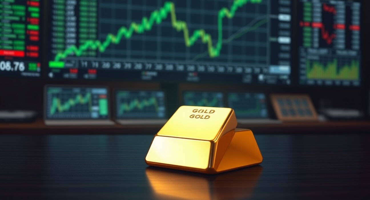 Gold bullion bar representing the market rebound amid shifting US-Iran geopolitical tensions.