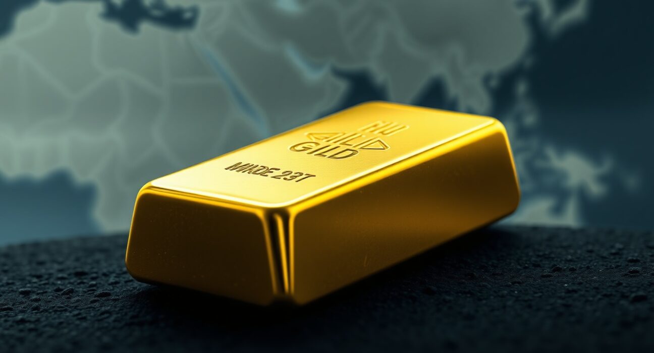 Gold bullion bar representing the market rebound amid shifting US-Iran geopolitical tensions.