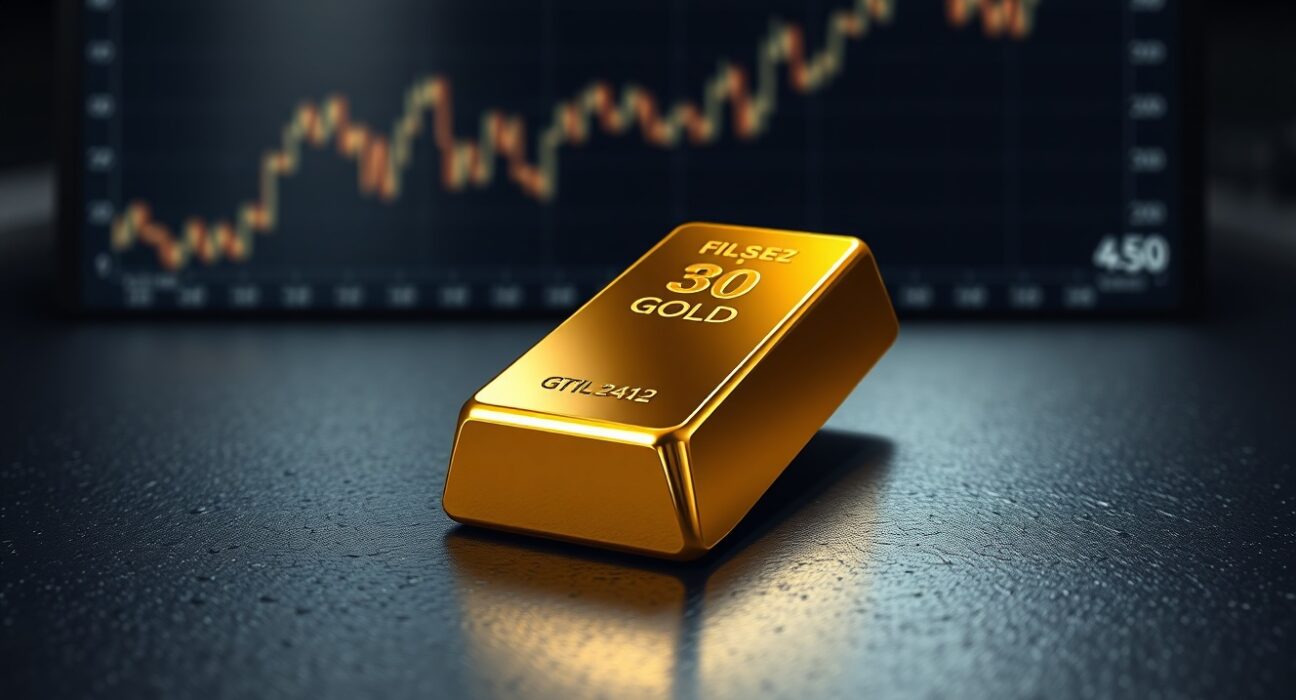 Gold bullion bar representing the rebound in gold prices as financial markets shift.