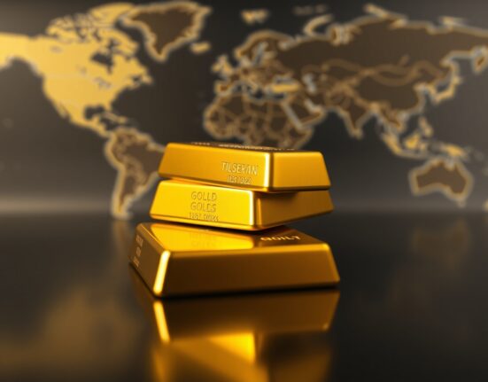 Close-up of gold bars with soft lighting, representing safe-haven demand amid geopolitical tensions.
