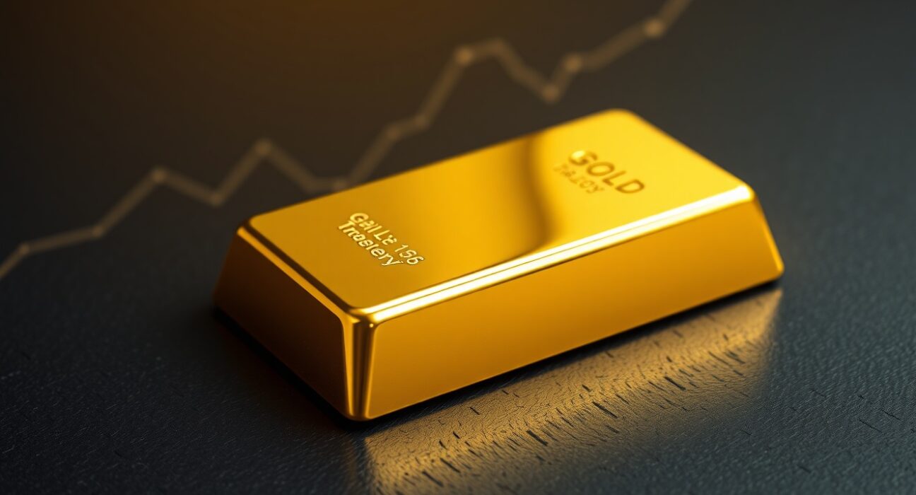 Gold bullion bar representing price recovery amid a softer US dollar, based on ING market analysis.