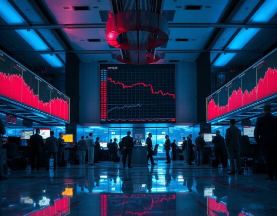 Traders watching gold price decline on electronic board amid Middle East peace uncertainty
