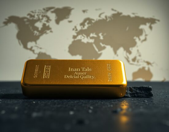Gold bar representing the gold price slump below $4,700 amid stalled Iran peace talks