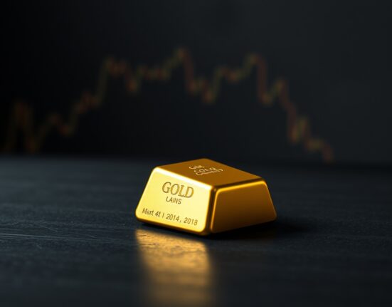 Gold bullion bar representing market price pressure and technical analysis discussed in MUFG report.