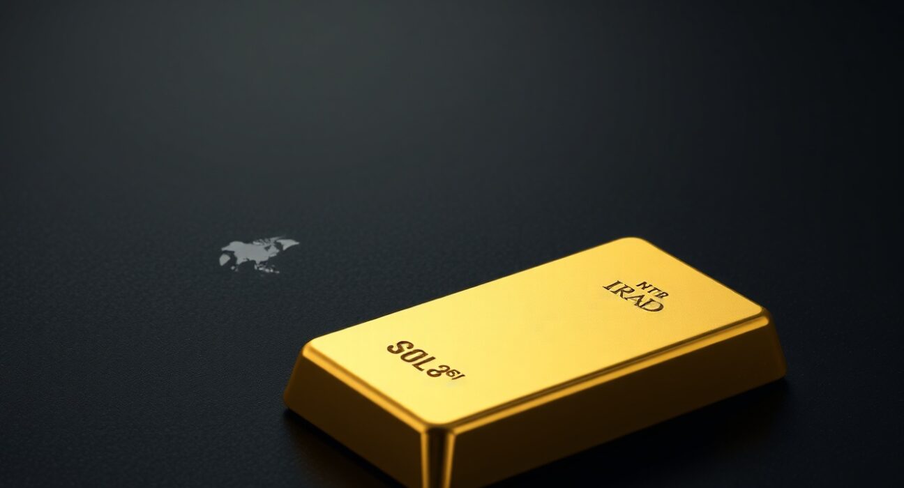 Gold bar representing price gains amid US-Iran ceasefire extension and USD weakness