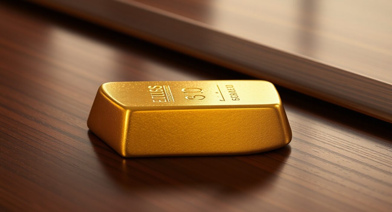 Gold bullion bar representing market vulnerability amid geopolitical tensions and Federal Reserve