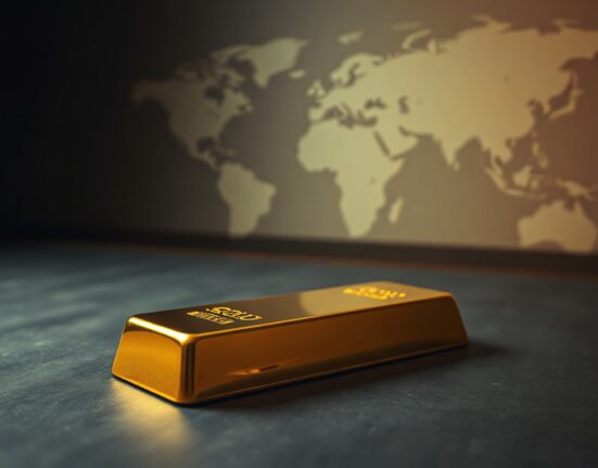 Gold bar on dark surface representing safe-haven asset and XAU/USD price movement