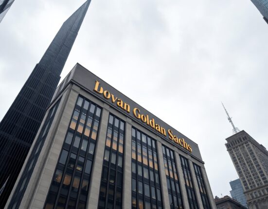 Goldman Sachs headquarters building in New York City under overcast sky