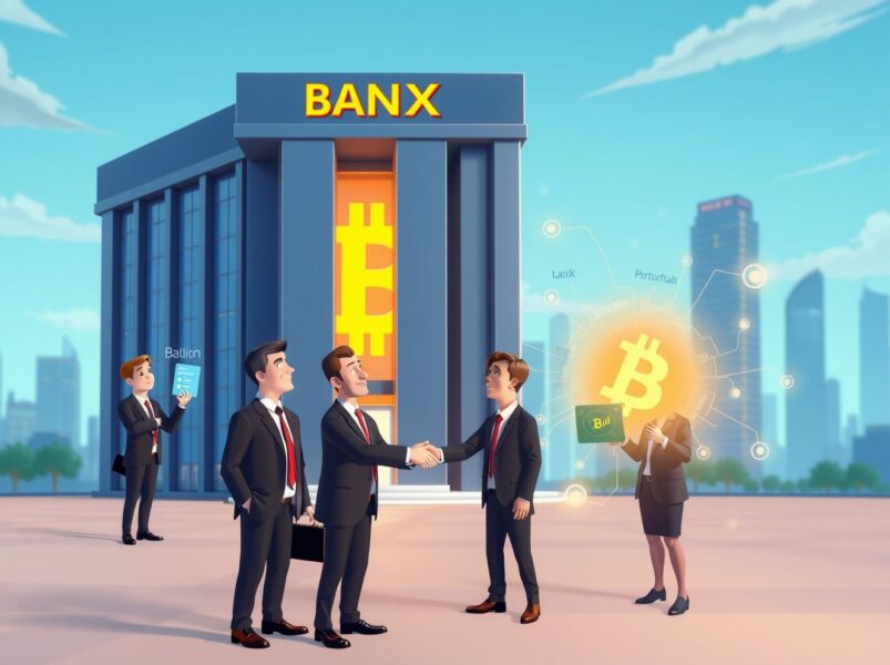 Goldman Sachs Bitcoin acquisition depicted as a vibrant merger between traditional finance and digital currency innovation.