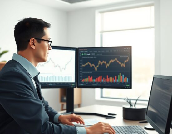 Financial analyst reviews economic data charts assessing Goldman Sachs recession probability forecast.
