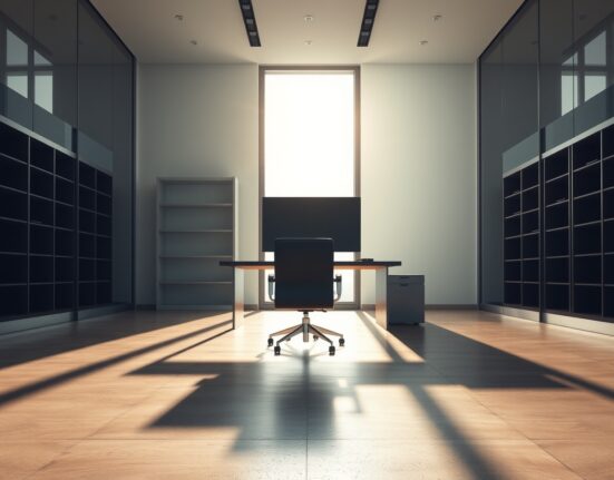 Empty executive office representing the Goliath Ventures bankruptcy and collapse of the crypto investment firm.