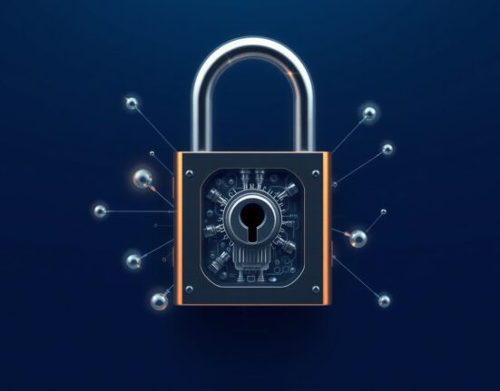 Secure digital lock representing Google's post-quantum cryptography transition to protect against quantum threats.