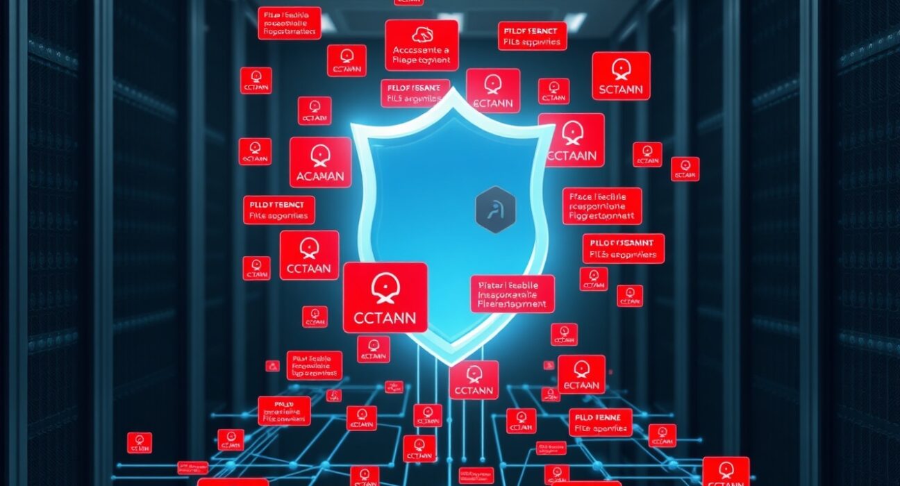 AI-powered digital shield blocking malicious ad data in Google's enforcement system.