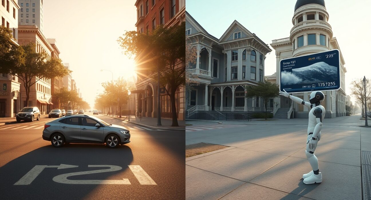 AI simulation of a city street combining Google Street View data with Genie 3 interactive world model