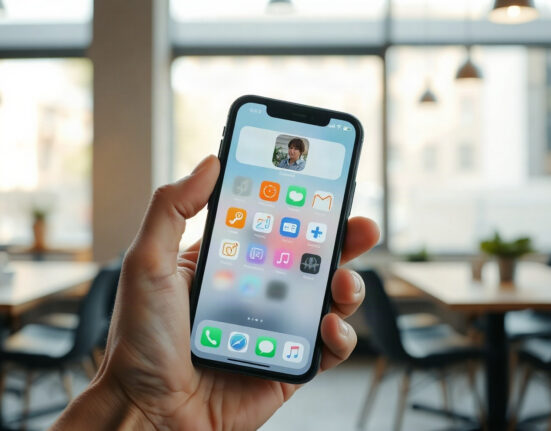 Smartphone showing a cluttered AI assistant app interface with multiple feature icons